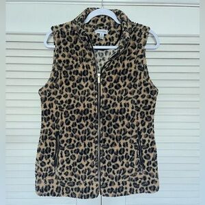 Calvin Klein Leopard Print Fleece Vest, Women, S